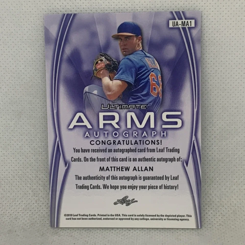 2019 Leaf Ultimate Ultimate Arms Auto Matthew Allan #UA-MA1 Auto (044)